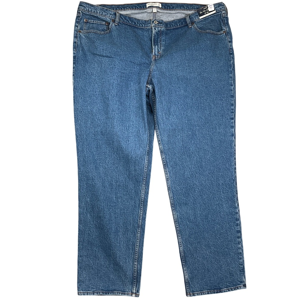 Abercrombie Fitch Jeans Women 50W 32L Blue  Curve‎ Love 90s Straight Mid Denim